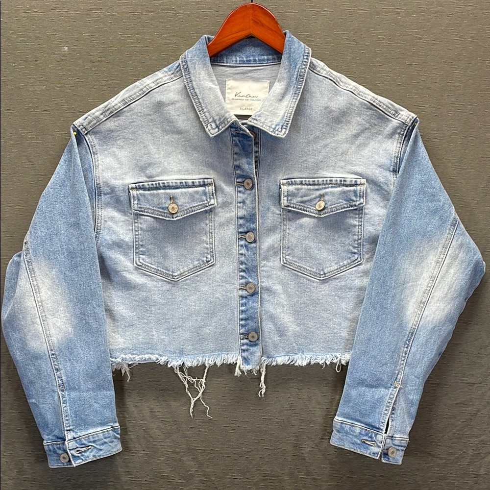 KanCan Light Blue Cropped Jean Jacket